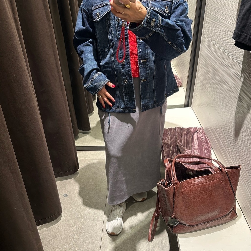 ZARA Oversized Casual Lightweight Blue Denim Jean Jacket Medium - Picture 14 of 14